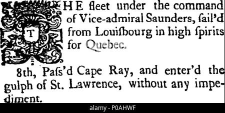 . Englisch: Fleuron aus Buch: Eine genaue Amtsblatt der Belagerung von Quebec, 1759. Von einem Herrn in eine bedeutende Station auf der Stelle. 294 Eine genaue Amtsblatt der Belagerung von Quebec, 1759. Von einem Herrn in eine bedeutende Station auf der Stelle. Fleuron N 004156-4 Stockfoto