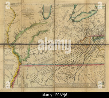 155 Eine neue Karte der westlichen Teile von Virginia, Pennsylvania, Maryland, North Carolina; Verstehen der Fluss Ohio und alle Flüsse, die sich in ihn fallen; Teil des Flusses Mississippi, die ganze LOC gm 71002165 Stockfoto