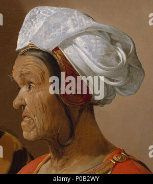 13 La Diseuse de Bonne aventure La Tour Vieille femme détail Visage Stockfoto