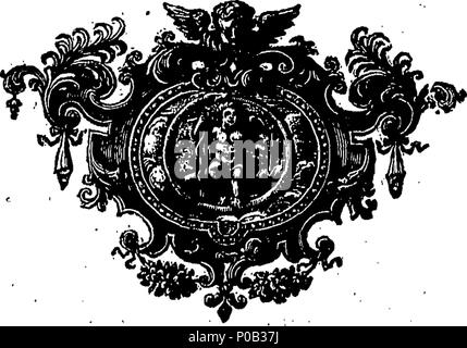 . Englisch: Fleuron aus Buch: Eine parallele der antiken Architektur mit der Moderne, in einer Sammlung von zehn wichtigsten Autoren, die auf die fünf Aufträge, Viz geschrieben haben. Palladio und Scamozzi ab 1600 bis, Serlio und Vignola, D. Barbaro und Cataneo, L. B. Alberti und Viola, Bullant und DE Lorme, miteinander verglichen. Die drei griechischen Bestellungen, dorischen, ionischen und korinthischen, umfasst der erste Teil dieser Abhandlung. Und die beiden lateinischen, toskanischen und Composita, das Letztere. In französischer Sprache von Roland Freart, Sieur de Chambray geschrieben. Aus Englisch zum Nutzen der Bauherren. Zu dem wird hinzugefügt, ein Konto des Architekten Stockfoto