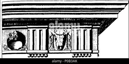 . Englisch: Fleuron aus Buch: eine Parallele des antient Architektur mit der Moderne, in einer Sammlung von zehn wichtigsten Autoren, die auf die fünf Aufträge geschrieben haben,... In französischer Sprache von Roland Freart geschrieben,... Auf das Konto der Architekten und Architektur hinzugefügt, ... Mit Leon Baptista Alberti's Abhandlung von Statuen. Von John Evelyn... 164 Eine parallele Der antient Architektur mit modernen Fleuron T 118307-37 Stockfoto