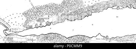 . Englisch: Fleuron aus Buch: Eine Übersicht der Seen von Cumberland, Westmorland und Lancashire: Zusammen mit einem Konto, historischen, topographischen und beschreibend, der angrenzenden Länder. Zu dem wird hinzugefügt, eine Skizze der Grenze Gesetze und Bräuche. Von James Clarke, Land-Surveyor. 216 Eine Übersicht über die Seen von Cumberland Fleuron T 117421-51 Stockfoto
