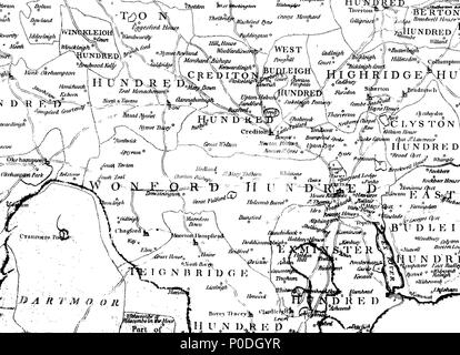. Englisch: Fleuron aus Buch: eine topographische Vermessung der Grafschaften Hants, verwelkt, Dorset, Somerset, Devon und Cornwall, allgemein die westliche Stromkreis genannt. Enthält eine genaue und umfassende Beschreibung der wichtigsten direkten und Cross Roads In der jeweiligen Grafschaft. Die Lage aller Städte, Dörfer, Adligen und Herren Sitze, schiffbare Flüsse, Kanäle, &c., und in der Nähe jeder Straße, sind besonders zum Ausdruck kommt, und ihre relative Entfernungen genau ermittelt. Verziert mit neuen und elegant eingraviertem Karten der mehrere Grafschaften, genommen w Stockfoto