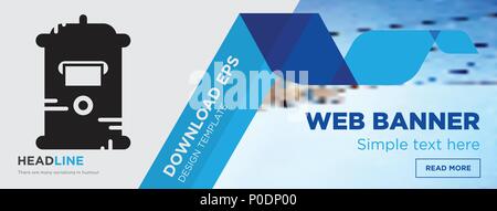 Mailbox Konzept horizontale Webseite banner Template Design auf abstrakten Hintergrund mit flache moderne isolierte Vektor Icon und geometrische Formen. Stock Vektor