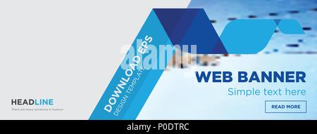 Lwl-Konzept der horizontalen Webseite banner Template Design auf abstrakten Hintergrund mit flache moderne isolierte Vektor Icon und geometrische Formen. Stock Vektor