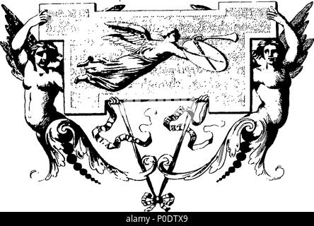 . Englisch: Fleuron aus Buch: eine Abhandlung der fünf Aufträge der Spalten in Architektur, Landhaus, dorischen, ionischen und korinthischen und Composite. Worin die Proportionen und Zeichen der Mitglieder Ihrer mehrere Podeste, Säulen und Entablatures, sind deutlich, in Betracht ziehen würde in Bezug auf die Praxis der Antients und Moderns. Auch eine besonders natürliche, Einfac und praktikable Methode für die Bestimmung der mostminute Teil in allen Bestellungen, ohne einen Bruchteil. Mit dem Anhang ", ein Diskurs über die pilaster: und von mehreren Missbräuche introduc in die Architektur. Eingraviert auf sechs folio Platten o Stockfoto