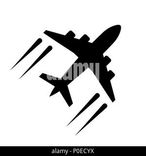 Flugzeugsymbol in flachen Stil. Ebene Symbol Stock Vektor