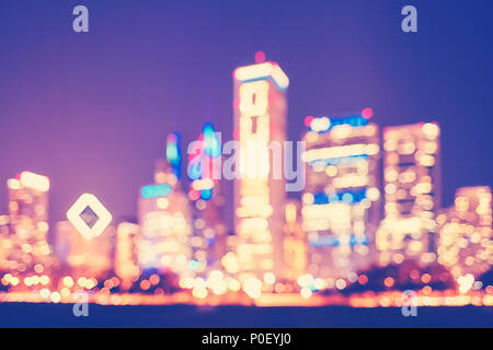Defokussierten Skyline von Chicago, Farbe getönt im städtischen Hintergrund. Stockfoto