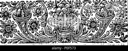 . Englisch: Fleuron aus Buch: eine Abhandlung über die Krankheiten und lahmheit der Pferde. In denen ist eine richtige Methode der Hufbeschlag (im Allgemeinen) und die Behandlung der verschiedenen Arten von Füßen. Zu denen hinzugefügt werden, einige neue Beobachtungen in der Kunst des farriery, und über die Art und die Differenz der Pferde. · Auf welche Prinzipien ihre Vollkommenheit abhängt, und durch welche Methoden ihre Rasse stark verbessert und geändert werden. Von W. Osmer. 236 eine Abhandlung über die Krankheiten und Lahmheiten bei Pferden Fleuron T 105717-3 Stockfoto