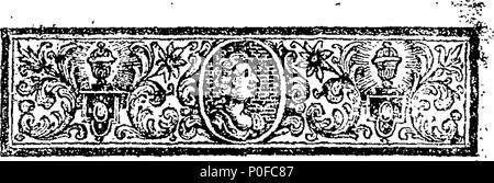 . Englisch: Fleuron aus Buch: Genaue Abhandlungen in PHYSICK. Aus dem Lateinischen übersetzt, ... Worin die Ursachen, Symptome, Anzeichen und prognosticks, ... sind distinly [sic] und sorgfältig dargelegt. Durch G. Bickerton. 258 genaue Abhandlungen in physick Fleuron T 116995-4 Stockfoto