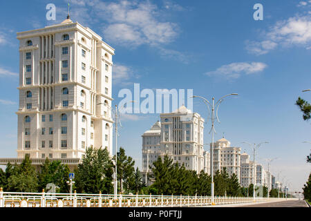 Weißer Marmor Gebäude, Aschgabat, Turkmenistan Stockfoto