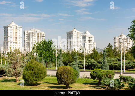 Weißer Marmor Gebäude, Aschgabat, Turkmenistan Stockfoto