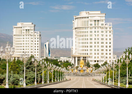 Weißer Marmor Gebäude, Aschgabat, Turkmenistan Stockfoto