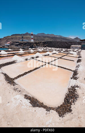 Salt Flats in Fuencaliente, La Palma, Kanarische Inseln, Spanien. Stockfoto