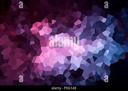 Farbenfrohe abstrakte geometrische Komposition, geometrischen Muster von Lila und Rosa verschiedene Polygone und Dreiecke auf schwarzem Papier Hintergrund. Stockfoto