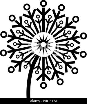 Kreis Löwenzahn Symbol, einfachen Stil Stock Vektor