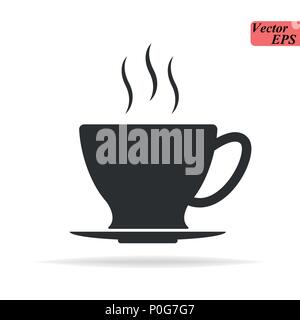 Kaffeetassensymbol Vektor weißen Hintergrund eps 10. Stock Vektor