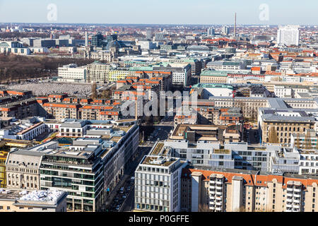 Blick über den Berliner Tiergarten, im Nordwesten, Regierungsviertel, Reichstag, Hauptbahnhof, Wilhelmstra § e, Deutschland Stockfoto