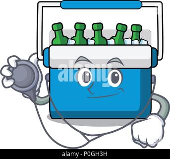 Arzt Gefrierbeutel Charakter Cartoon Stock Vektor