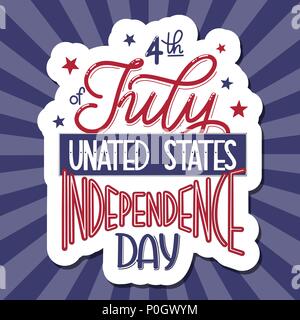 Juli 4. USA Independence Day. Vektor Elemente für Einladungen, Poster, Grußkarten. T-shirt Design Stock Vektor
