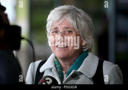 Ehemalige Katalanische minister Clara Ponsati kommt an der Aberdeen Exhibition and Conference Centre (AECC), Aberdeen, wie sie während der Konferenz die schottische nationale Partei zu sprechen. Stockfoto