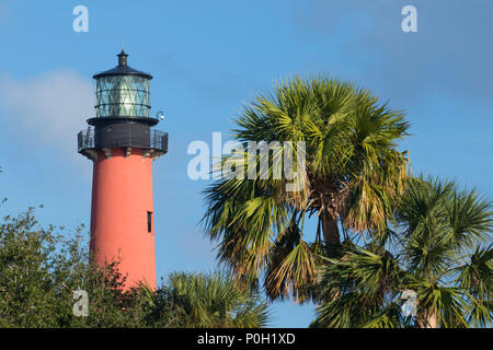 Jupiter Inlet Leuchtturm, Jupiter Inlet Leuchtturm & Museum, Jupiter Inlet Leuchtturm hervorragenden natürlichen Bereich, Florida Stockfoto