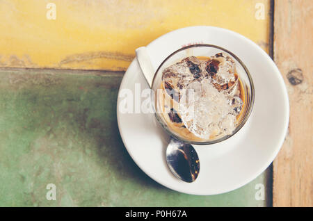 Espresso mit Eis Stockfoto