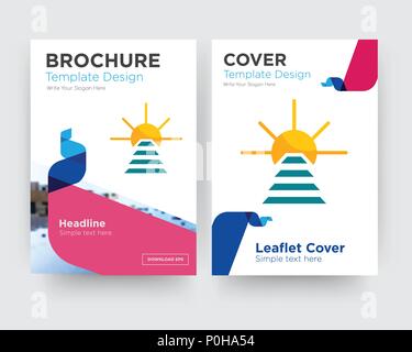 Rise and Shine Broschüren Flyer Design Template mit abstrakten Foto Hintergrund, minimalistischen Trend business Corporate roll up- oder Jahresbericht Stock Vektor