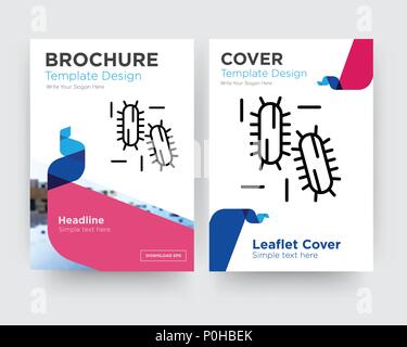 Drei Bakterien Broschüren Flyer Design Template mit abstrakten Foto Hintergrund, minimalistischen Trend business Corporate roll up- oder Jahresbericht Stock Vektor