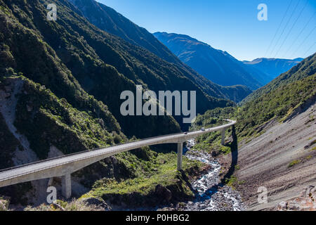 Otira Viadukt Lookout ist in Arthur's Pass National Park, Südinsel Neuseelands Stockfoto