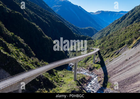 Otira Viadukt Lookout ist in Arthur's Pass National Park, Südinsel Neuseelands Stockfoto