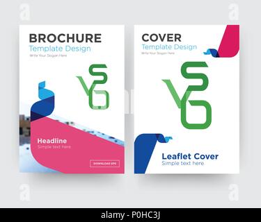 Bvs Broschüren Flyer Design Template mit abstrakten Foto Hintergrund, minimalistischen Trend business Corporate roll up- oder Jahresbericht Stock Vektor