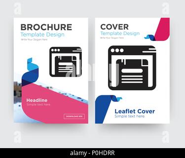 Browser Broschüren Flyer Design Template mit abstrakten Foto Hintergrund, minimalistischen Trend business Corporate roll up- oder Jahresbericht Stock Vektor