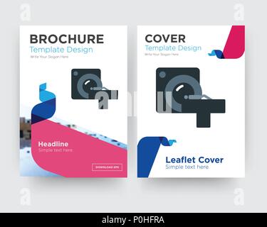 Ct-Broschüre Flyer Design vorlage mit abstrakten Foto Hintergrund scannen, minimalistischen Trend business Corporate roll up- oder Jahresbericht Stock Vektor