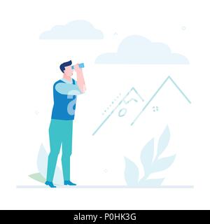 Geschäftsstrategie - flaches Design Illustration Stock Vektor