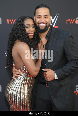 North Hollywood, CA, USA. 6. Juni, 2018. 06 Juni 2018 - North Hollywood, Kalifornien - Naomi, Jimmy Uso. WWE FYC Veranstaltung in Saban Media Center auf dem Fernsehen. Photo Credit: F. Sadou/AdMedia Credit: F. Sadou/AdMedia/ZUMA Draht/Alamy leben Nachrichten Stockfoto