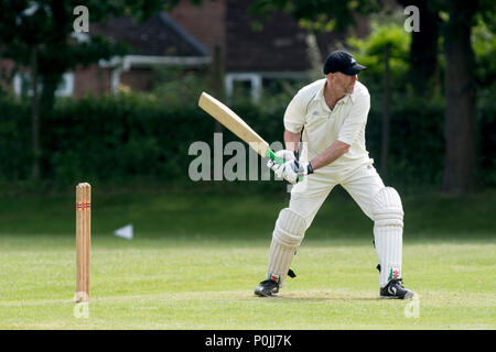 Dorf Kricket auf Claverdon, Warwickshire, England, Großbritannien Stockfoto