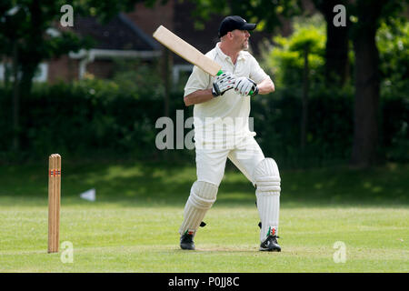 Dorf Kricket auf Claverdon, Warwickshire, England, Großbritannien Stockfoto