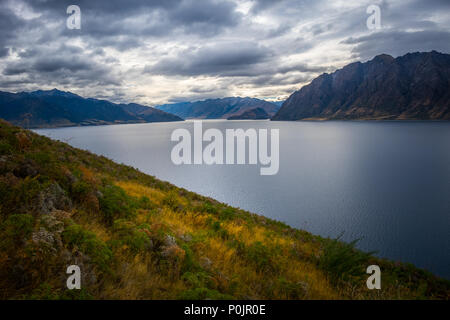 Lake Hawea Sicht, in der Region Otago in Neuseeland Stockfoto