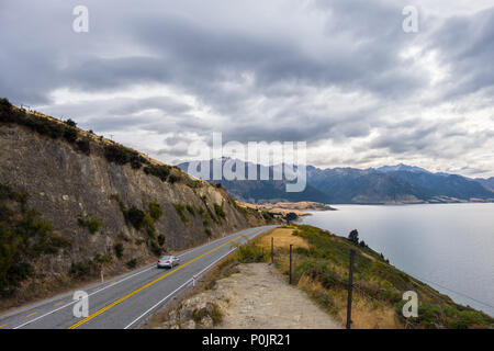 Lake Hawea Sicht, in der Region Otago in Neuseeland Stockfoto