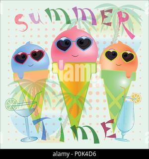 Eis vektor Poster Sommer Abbildung Stock Vektor