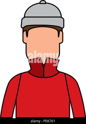 Snowboarder Mann avatar Charakter Stock Vektor