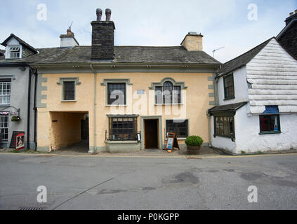 Beatrix Potter Galeere im Dorf Hawkshead, Nationalpark Lake District, Cumbria, England UK Stockfoto