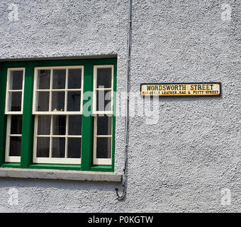 Wordsworth Street, ehemals Leder, Rag und Putty Straße Hawkshead, Cumbria Lake District National Park, UK, England Stockfoto