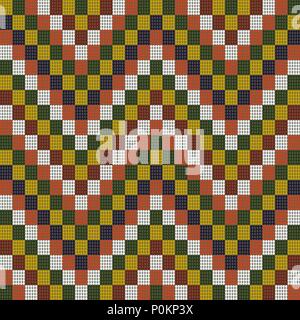 Raupe Textur. Afrikanisches Mosaik Textur. Boho style Motiv. Zusammenfassung nahtlose Muster. Der dunkle Hintergrund. Der indigenen Kultur. für Hintergrund, Dekoration oder Stock Vektor