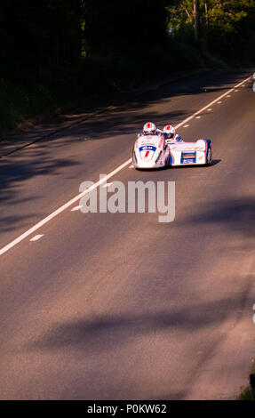 Nummer 1, Ben Birchall/Tom Birchall, Seitenwagen - Fahrer und Beifahrer, Isle of Man TT 2018. Tourist Trophy Straße Rennen, Mountain Course Stockfoto