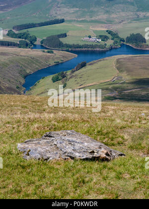 Blick vom Gipfel des Snaefell Mountain, Isle of Man, Großbritannien Stockfoto