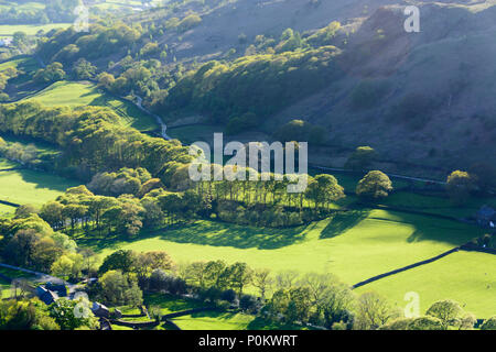 Eskdale Valley View von hardknott Fort bei Sonnenuntergang, Lake District, Cumbria, England Stockfoto