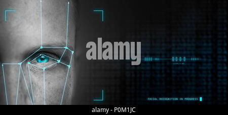 Gesicht recognitiom Stockfoto