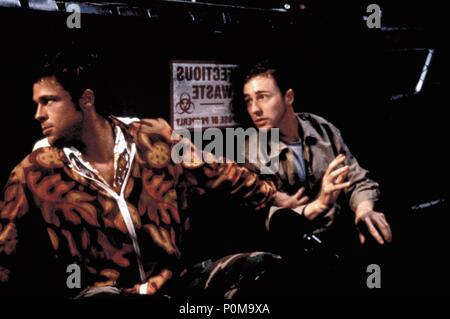 Original Film Titel: FIGHT CLUB. Englischer Titel: FIGHT CLUB. Regisseur: David Fincher. Jahr: 1999. Stars: Edward Norton, BRAD PITT. Quelle: 20th Century Fox/MORTON, MERRICK/Album Stockfoto